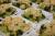 Crumble de courgette/basilic, compotée déchalotes et parmesan